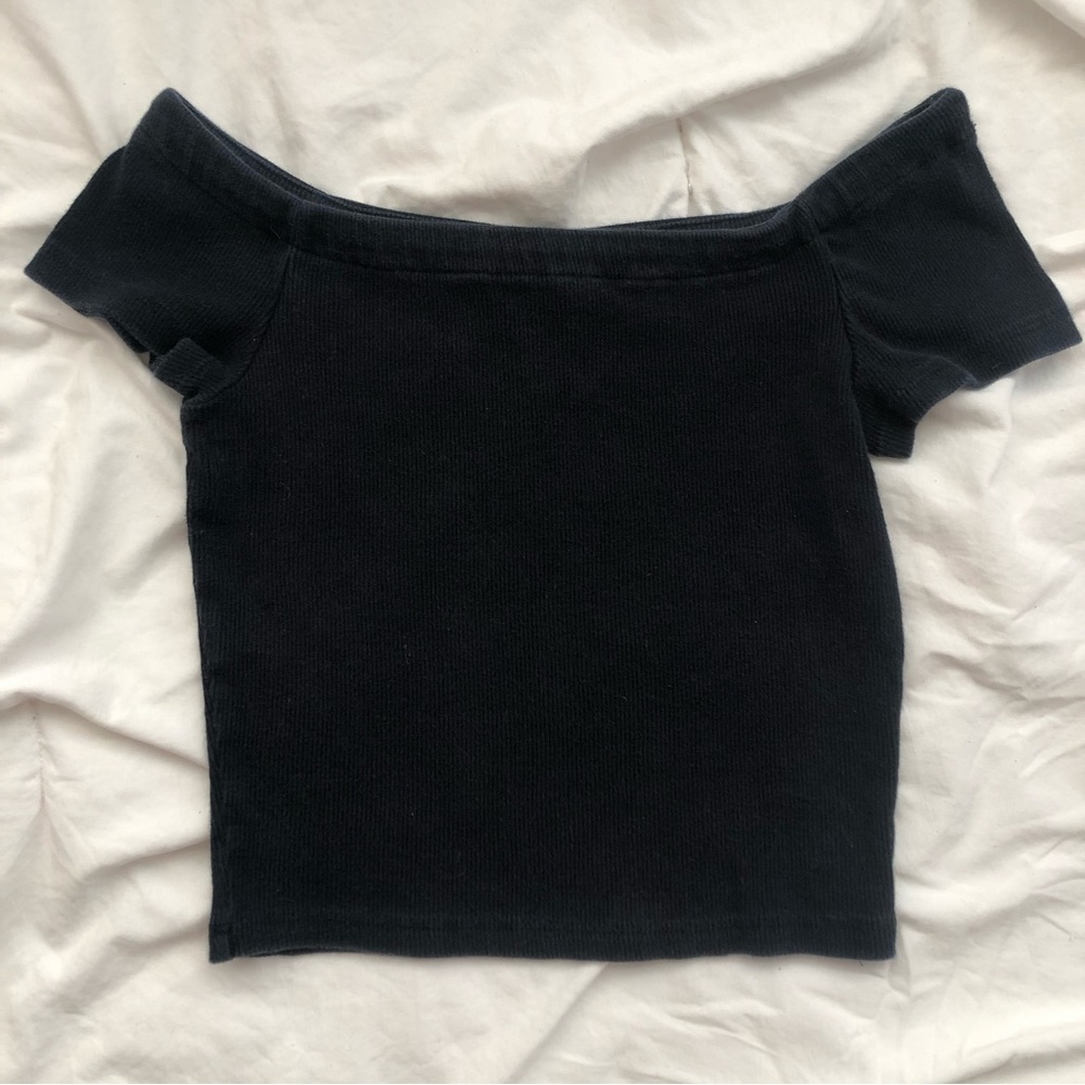 zara off the shoulder cropped top